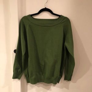 Green wide neck sweater